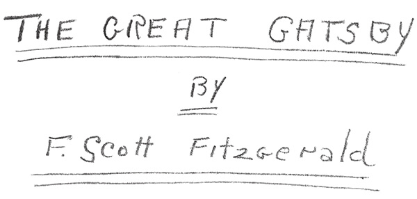 The Great Gatsby - titre manuscrit